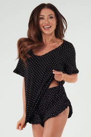 Italian Fashion Puntini kr.r. kr.sp. Nocna piżama, druk/czarny