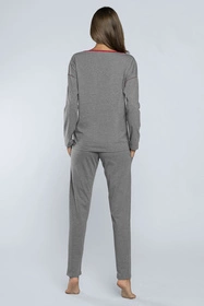 Italian Fashion Akcent dł.r. dł.sp. Nocna piżama, średni melanż