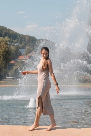 Dkaren DK-K-P7 Sukienka homewear, beż