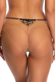 Bella Misteria 36-75 Klasyczna Elegancja Majtki figi, beżowo-czarny