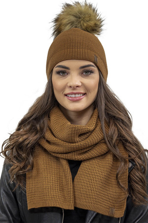 Vivisence 7041Kmpl Komplet czapka+szalik, br�z