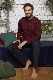 Italian Fashion Eliasz dł.r. dł.sp. Nocna piżama, druk/czarny