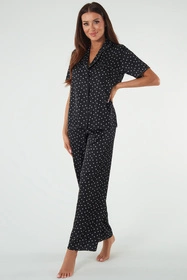 Italian Fashion Ria kr.r. dł.sp. Nocna piżama, druk/czarny