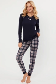 Italian Fashion Dona dł.r. dł.sp. Nocna piżama, granat/druk