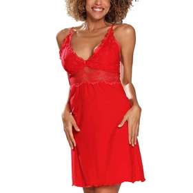 Dkaren Pia Nocna koszulka, czerwony