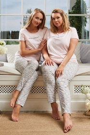 Italian Fashion Karla kr.r. dł.sp. Nocna piżama, łosoś/druk