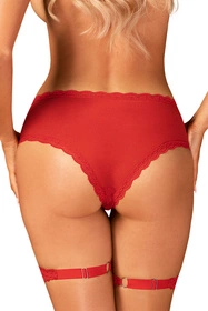Obsessive Belovya garter panties Majtki figi z pasem, czerwony