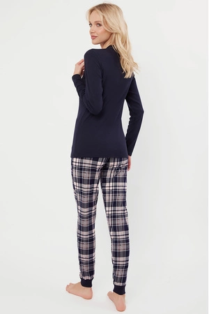 Italian Fashion Dona dł.r. dł.sp. Nocna piżama, granat/druk