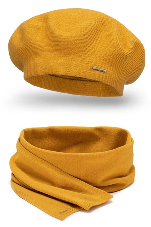 Vivisence 7005Kmpl Komplet beret+szalik, miodowy