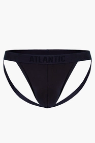 Atlantic MP-1571 Jock strap Majtki slipy otwarte, granatowy