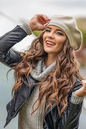 Vivisence 7005 Nakrycie głowy beret, beżowy