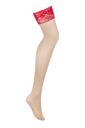 Obsessive Lacelove stockings Wyrób pończoszniczy pończochy do pasa, czerwony