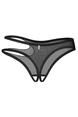 Obsessive Saturis crotchless thong Majtki stringi otwarte, czarny