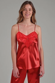 Vivisence 2035 Nocna komplet top + spodnie, czerwony