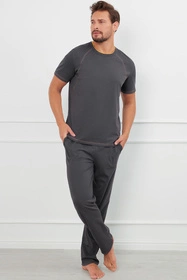 Italian Fashion Salomon kr.r. dł.sp. Nocna piżama, grafit/miodowy