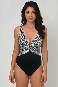 Vivisence 3111 Kostium kąpielowy jednoczęściowy, czarno-biały