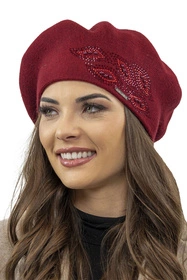 Vivisence 7051 Nakrycie głowy beret, bordowy