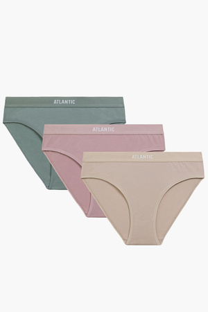 Atlantic 3CLP-012 3-pack Majtki figi, be�/r�owy/zielony