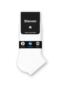 Steven 042 100% bawełny Skarpety stopki, biały 005