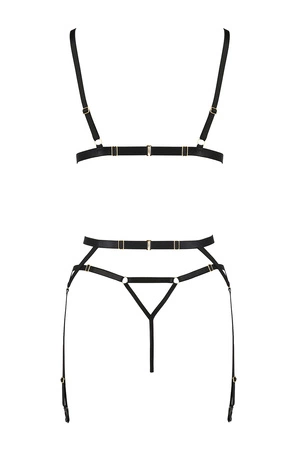 Passion Meggy set Nocna komplet biustonosz + stringi, black