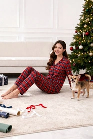 Vivisence 2067 Nocna piżama, czerwony-krata