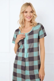 Italian Fashion Sandra kr.r. Nocna koszula, druk turkus