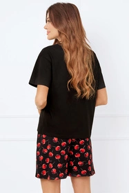 Italian Fashion Cherry kr.r. kr.sp. Nocna piżama, czarny/druk