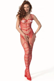 Passion BS102 Body bodystocking, red