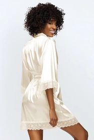 Dkaren Sauda Nocna peniuar, jasny ecru