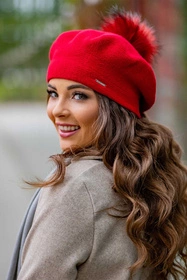 Vivisence 7035 Nakrycie głowy beret, czerwony