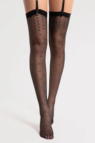 Fiore Bruine 15 DEN O4101 Wyrób pończoszniczy pończochy do pasa, black