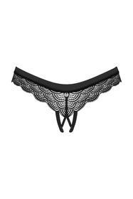 Obsessive Chemeris crotchless panties Majtki figi otwarte, czarny