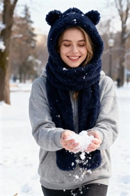 Vivisence 70107 Nakrycie głowy kaptur, granatowy