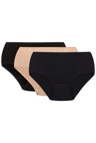 Vivisence 4001 3-pack Majtki figi, czarny/beżowy/granatowy