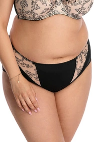 Nessa Tatuaż N02 Majtki wysokie figi, beżowo-czarny