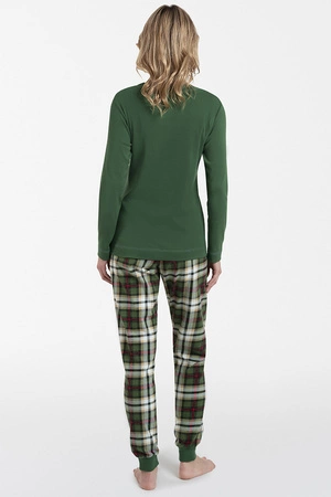 Italian Fashion Zonda dł.r. dł.sp. Nocna piżama, zielony/druk