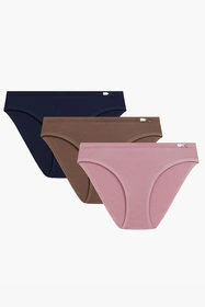 Atlantic 3CLP-002 3-pack Majtki figi, róż/granat/brąz jasny