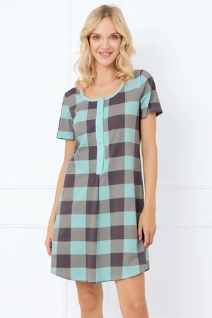 Italian Fashion Sandra kr.r. Nocna koszula, druk turkus