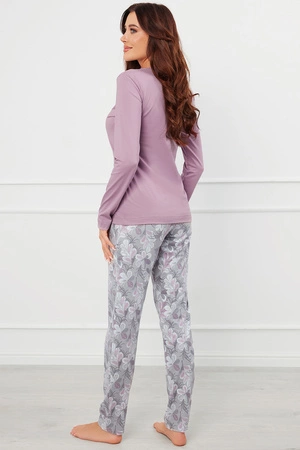 Italian Fashion Ibena dł.r. dł.sp. Nocna piżama, wrzos/druk