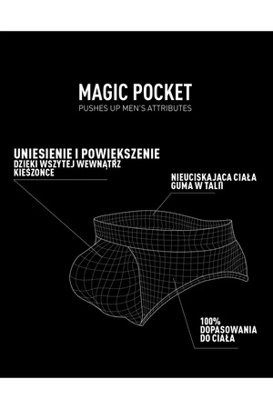 Atlantic MP-1569/02 Magic Pocket Majtki slipy, czarny