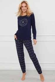 Italian Fashion Arugia dł.r. dł.sp. Nocna piżama, granat/druk