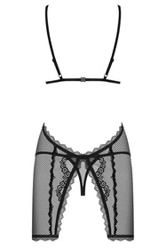 Obsessive Millagro chemise Nocna komplet koszulka + stringi, czarny