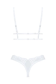 Obsessive Heavenlly 2-pcs set Nocna komplet biustonosz + stringi, biały