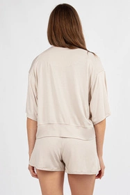Dkaren DK-K-B19 Nocna komplet koszulka + szorty, ecru