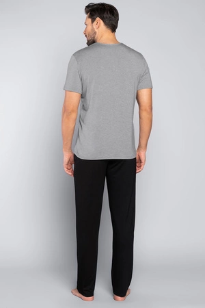 Italian Fashion Dallas kr.r. dł.sp. Nocna piżama, melanż-czarny