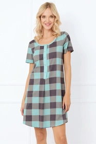 Italian Fashion Sandra kr.r. Nocna koszula, druk turkus