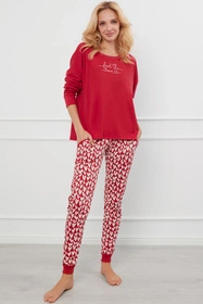Italian Fashion Evora dł.r. dł.sp. Nocna piżama, c.czerwony/druk