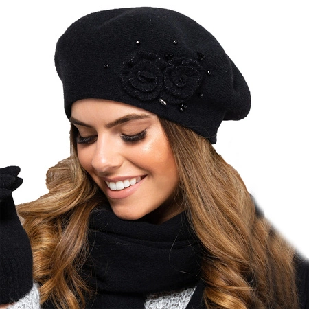 Kamea Barcelona Nakrycie głowy beret, czarny