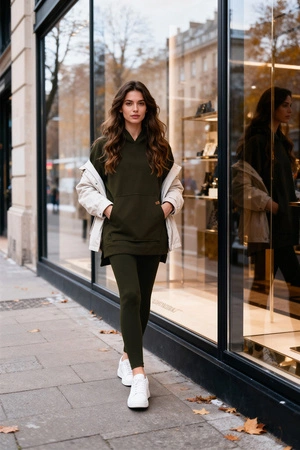 Vivisence 9006 Bluza nierozpinana, zielony