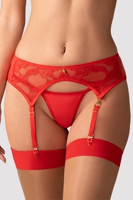 Obsessive Aliosa garter belt Pas do pończoch niski, red